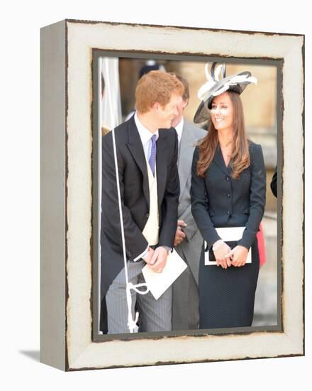 prince harry & kate middleton all smiles as they see prince william in his garter robes, June 2008-null-Framed Premier Image Canvas