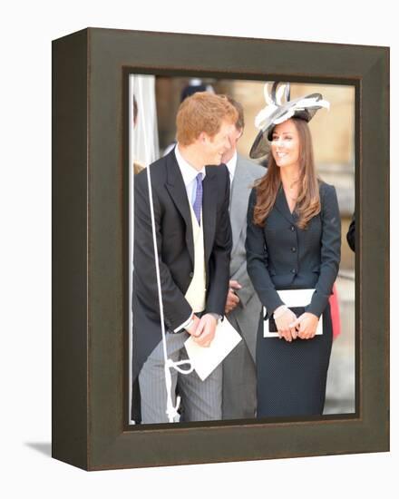 prince harry & kate middleton all smiles as they see prince william in his garter robes, June 2008-null-Framed Premier Image Canvas