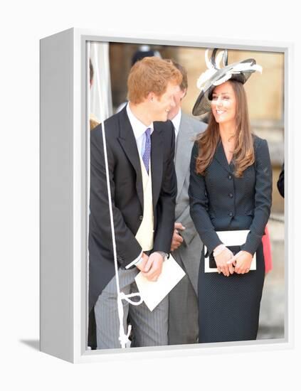 prince harry & kate middleton all smiles as they see prince william in his garter robes, June 2008-null-Framed Premier Image Canvas