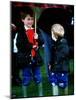 Prince Harry on right with Prince William at a polo match in Cirencester-null-Mounted Photographic Print