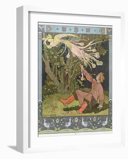 Prince Ivan and the Firebird, illustration for Russian Fairy Story, 'The Firebird'-Ivan Bilibin-Framed Giclee Print