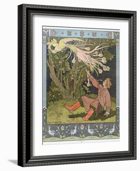 Prince Ivan and the Firebird, illustration for Russian Fairy Story, 'The Firebird'-Ivan Bilibin-Framed Giclee Print