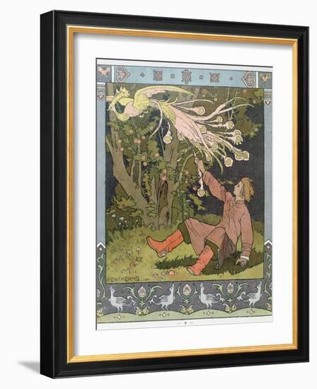 Prince Ivan and the Firebird, illustration for Russian Fairy Story, 'The Firebird'-Ivan Bilibin-Framed Giclee Print