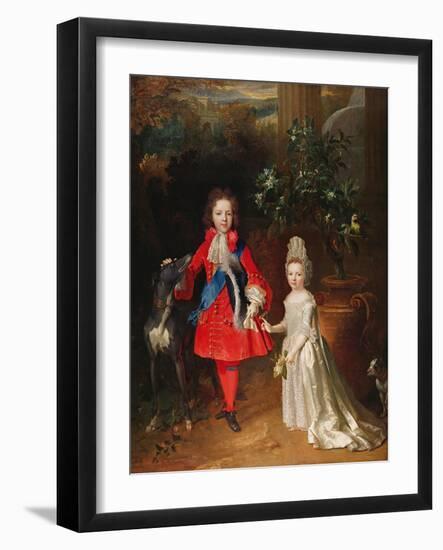 Prince James Francis Edward Stuart and Princess Maria Theresa Stuart, 1695-Nicolas de Largilliere-Framed Giclee Print