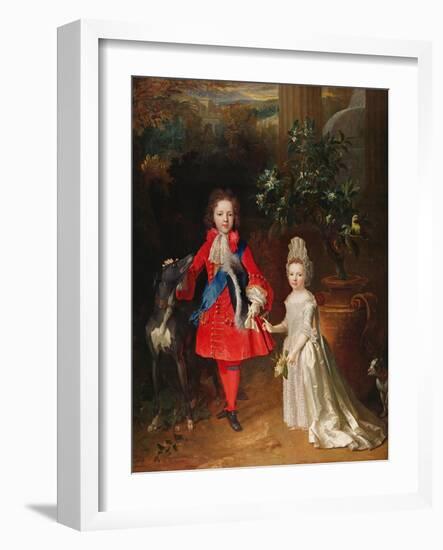 Prince James Francis Edward Stuart and Princess Maria Theresa Stuart, 1695-Nicolas de Largilliere-Framed Giclee Print