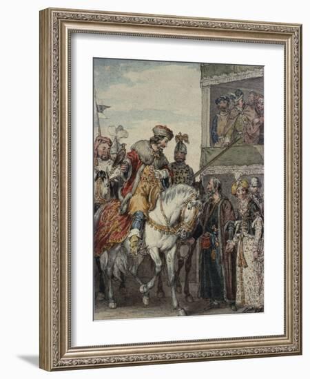 Prince John (1167-1216) and Isaac the Jew at the Passage-Of-Arms at Ashby-John Augustus Atkinson-Framed Giclee Print