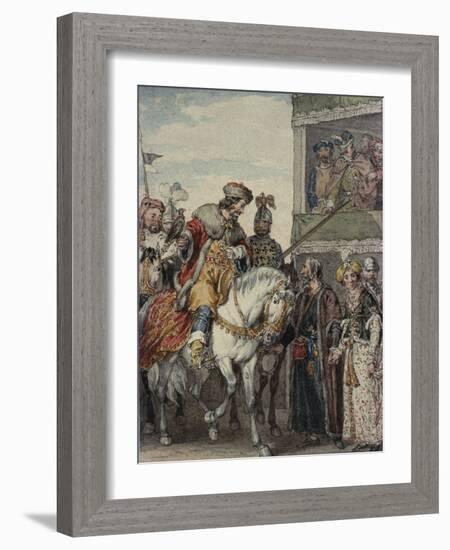 Prince John (1167-1216) and Isaac the Jew at the Passage-Of-Arms at Ashby-John Augustus Atkinson-Framed Giclee Print