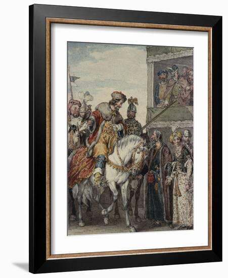 Prince John (1167-1216) and Isaac the Jew at the Passage-Of-Arms at Ashby-John Augustus Atkinson-Framed Giclee Print