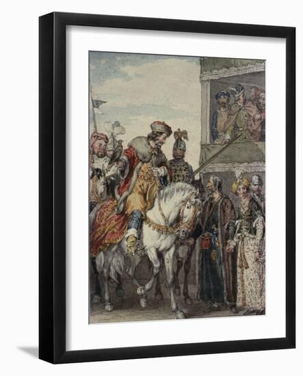 Prince John (1167-1216) and Isaac the Jew at the Passage-Of-Arms at Ashby-John Augustus Atkinson-Framed Giclee Print