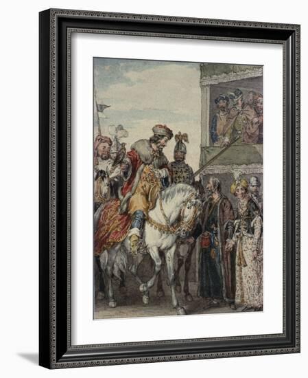 Prince John (1167-1216) and Isaac the Jew at the Passage-Of-Arms at Ashby-John Augustus Atkinson-Framed Giclee Print