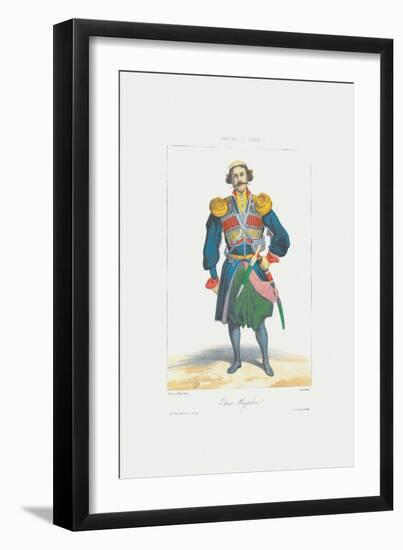 Prince of Megrelia (From: Scenes, Paysages, Meurs Et Costumes Du Caucas), 1840-Grigori Grigorievich Gagarin-Framed Giclee Print