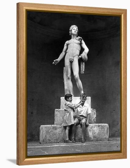 Prince of Naples Victor Emmanuel Getting Himself Identified by a Little Blind Boy-John Phillips-Framed Premier Image Canvas