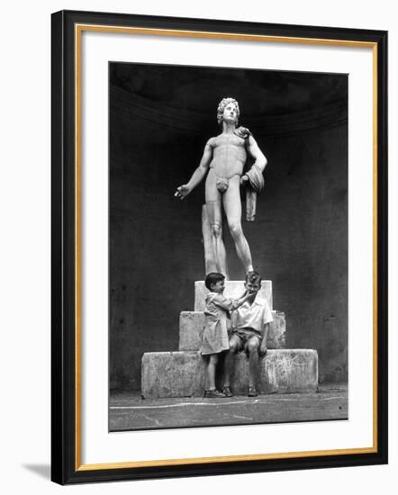 Prince of Naples Victor Emmanuel Getting Himself Identified by a Little Blind Boy-John Phillips-Framed Premium Photographic Print