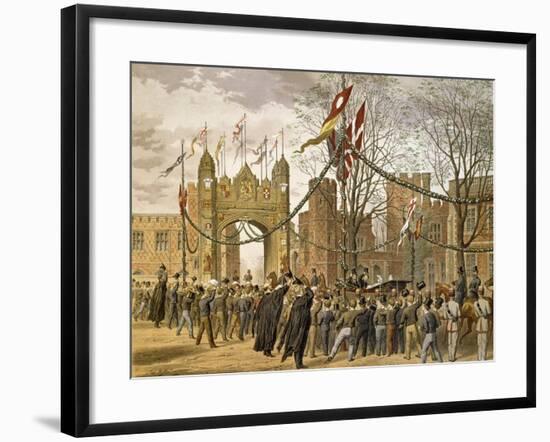 Prince of Wales and Alexandra of Denmark's Wedding, Procession Passing Eton College-null-Framed Giclee Print