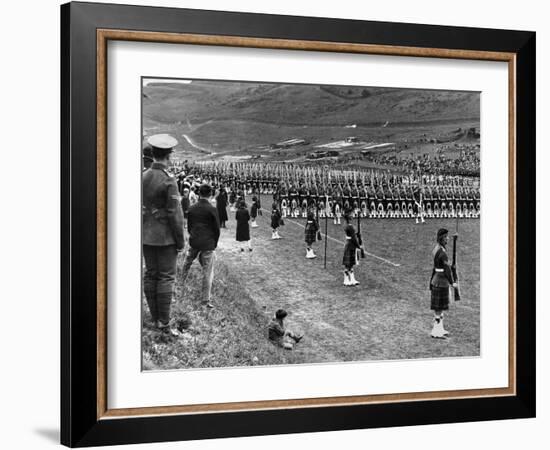 Prince of Wales Inspects Seaforth Highlanders During a Trooping of the Colour, 1929-Staff-Framed Photographic Print