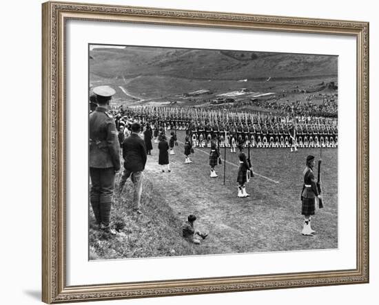 Prince of Wales Inspects Seaforth Highlanders During a Trooping of the Colour, 1929-Staff-Framed Photographic Print