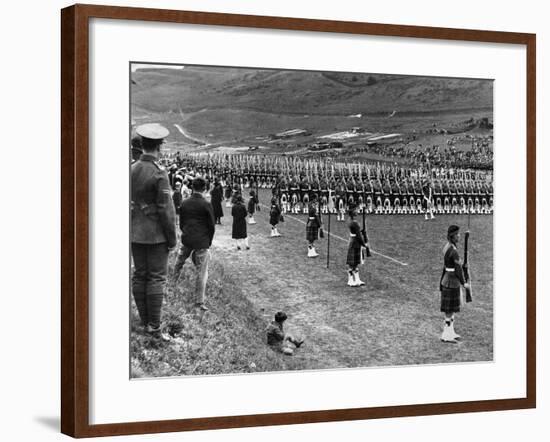 Prince of Wales Inspects Seaforth Highlanders During a Trooping of the Colour, 1929-Staff-Framed Photographic Print