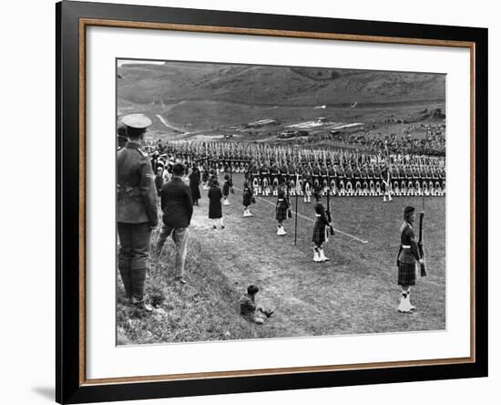 Prince of Wales Inspects Seaforth Highlanders During a Trooping of the Colour, 1929-Staff-Framed Photographic Print