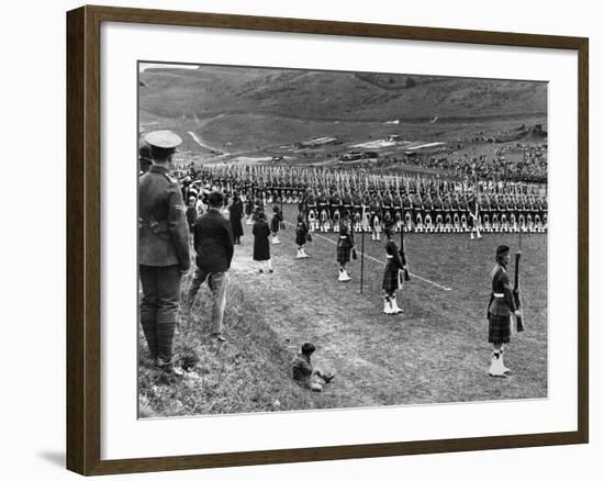 Prince of Wales Inspects Seaforth Highlanders During a Trooping of the Colour, 1929-Staff-Framed Photographic Print