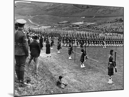 Prince of Wales Inspects Seaforth Highlanders During a Trooping of the Colour, 1929-Staff-Mounted Photographic Print