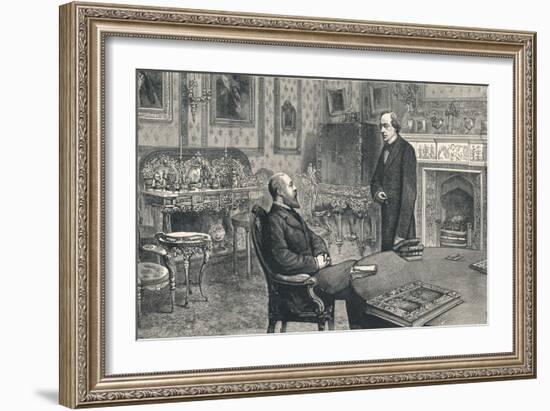 Prince of Wales Visiting Lord Beaconsfield at Hughenden Manor, 1896-null-Framed Giclee Print