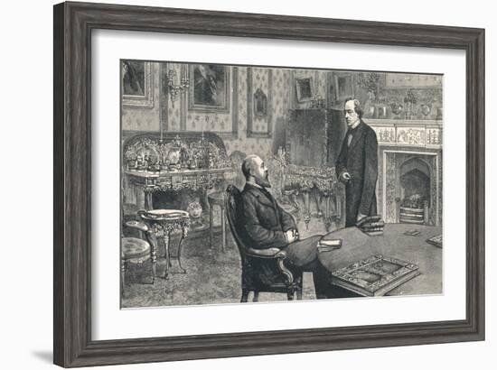 Prince of Wales Visiting Lord Beaconsfield at Hughenden Manor, 1896-null-Framed Giclee Print