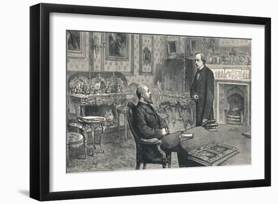 Prince of Wales Visiting Lord Beaconsfield at Hughenden Manor, 1896-null-Framed Giclee Print