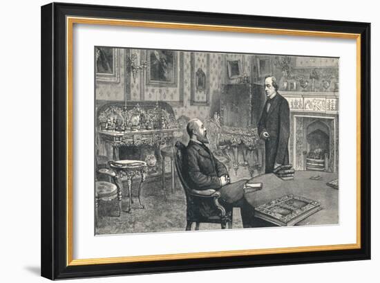 Prince of Wales Visiting Lord Beaconsfield at Hughenden Manor, 1896-null-Framed Giclee Print