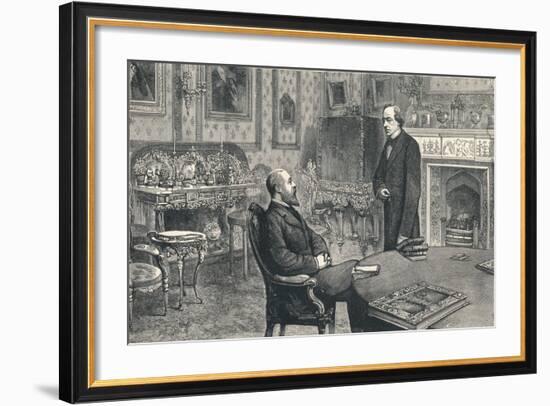 Prince of Wales Visiting Lord Beaconsfield at Hughenden Manor, 1896-null-Framed Giclee Print