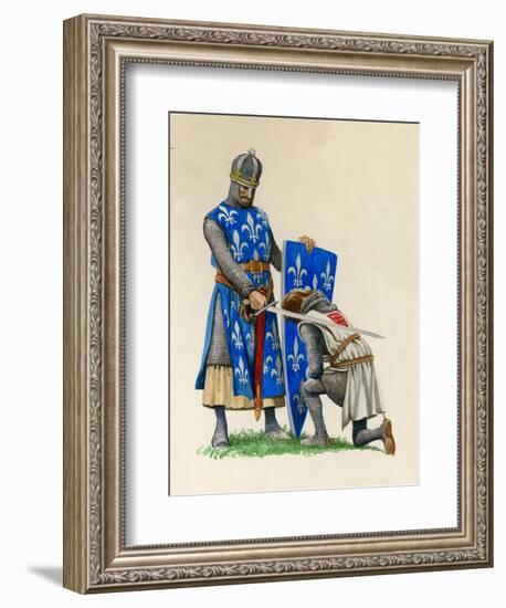 Prince Richard, the Future Richard the Lionheart, Being Knighted by King Louis of France-Peter Jackson-Framed Giclee Print
