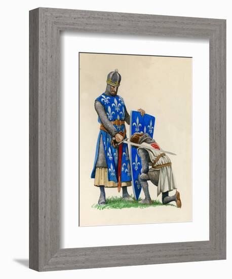 Prince Richard, the Future Richard the Lionheart, Being Knighted by King Louis of France-Peter Jackson-Framed Giclee Print