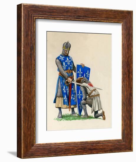 Prince Richard, the Future Richard the Lionheart, Being Knighted by King Louis of France-Peter Jackson-Framed Giclee Print