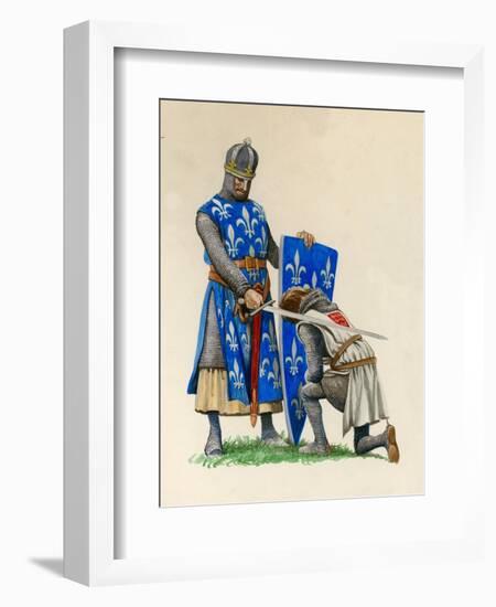 Prince Richard, the Future Richard the Lionheart, Being Knighted by King Louis of France-Peter Jackson-Framed Giclee Print