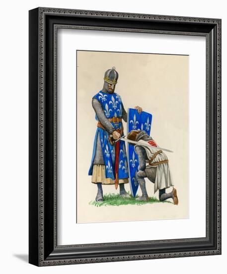 Prince Richard, the Future Richard the Lionheart, Being Knighted by King Louis of France-Peter Jackson-Framed Giclee Print