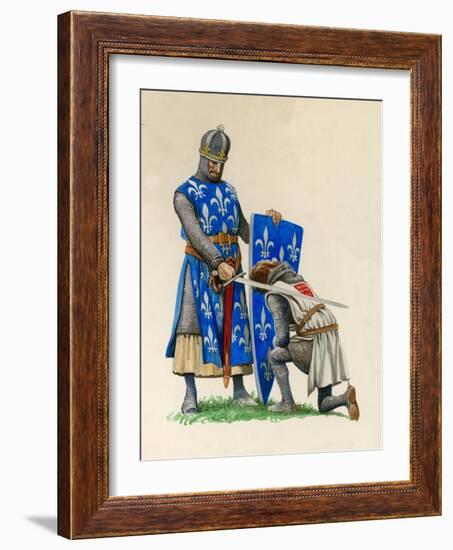 Prince Richard, the Future Richard the Lionheart, Being Knighted by King Louis of France-Peter Jackson-Framed Giclee Print