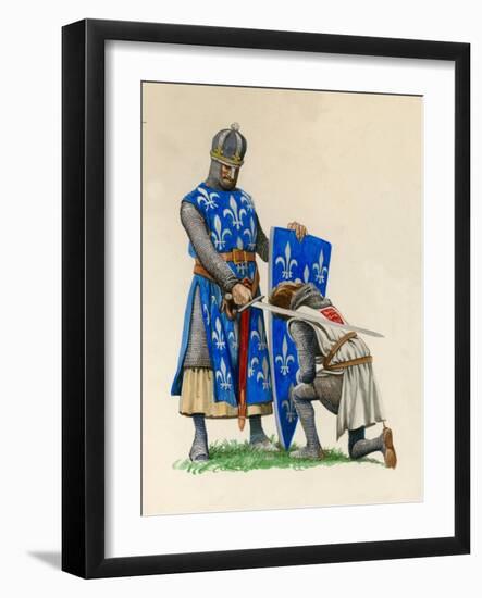 Prince Richard, the Future Richard the Lionheart, Being Knighted by King Louis of France-Peter Jackson-Framed Giclee Print