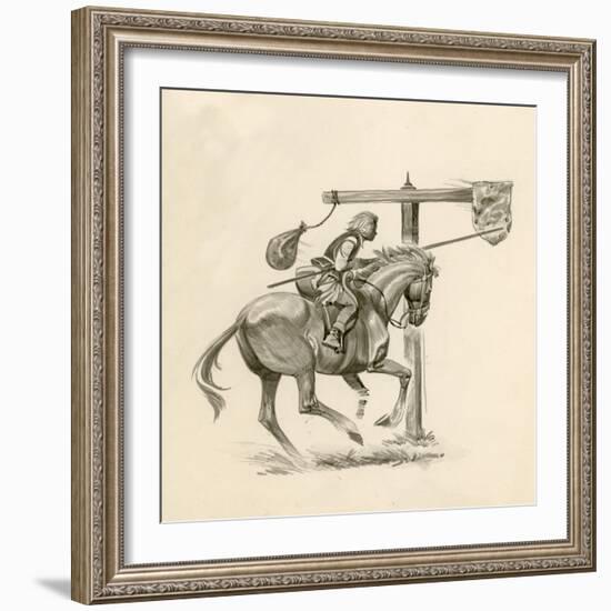 Prince Richard, the Future Richard the Lionheart, Practising at the Quintain-Peter Jackson-Framed Giclee Print