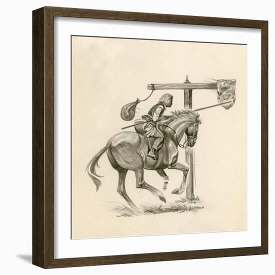 Prince Richard, the Future Richard the Lionheart, Practising at the Quintain-Peter Jackson-Framed Giclee Print