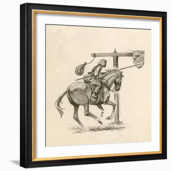 Prince Richard, the Future Richard the Lionheart, Practising at the Quintain-Peter Jackson-Framed Giclee Print