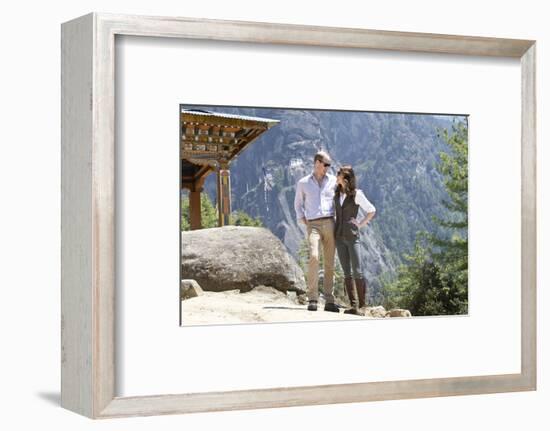 Prince William and Catherine at the Tiger's Nest Monastery, Bhutan-Associated Newspapers-Framed Photo