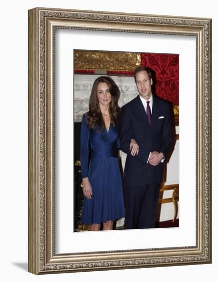 Prince William and Kate Middleton, Announcing their Engagement and Forthcoming Royal Wedding. -null-Framed Art Print