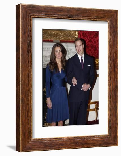 Prince William and Kate Middleton, Announcing their Engagement and Forthcoming Royal Wedding. -null-Framed Art Print