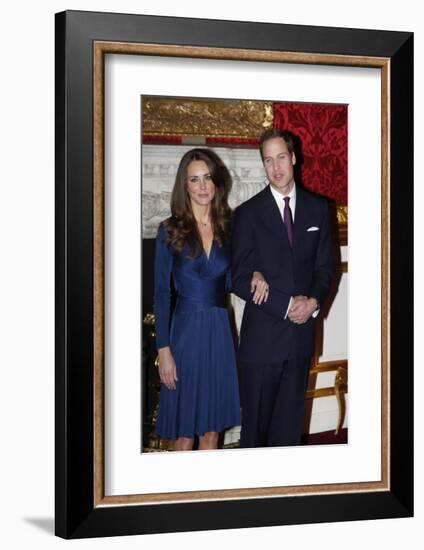 Prince William and Kate Middleton, Announcing their Engagement and Forthcoming Royal Wedding. -null-Framed Art Print