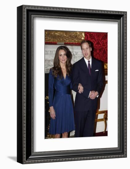Prince William and Kate Middleton, Announcing their Engagement and Forthcoming Royal Wedding. -null-Framed Art Print
