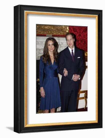 Prince William and Kate Middleton, Announcing their Engagement and Forthcoming Royal Wedding. -null-Framed Art Print