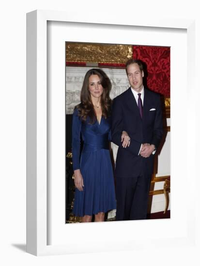 Prince William and Kate Middleton, Announcing their Engagement and Forthcoming Royal Wedding. -null-Framed Art Print