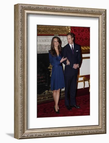 Prince William and Kate Middleton, Announcing their Engagement and Forthcoming Royal Wedding. -null-Framed Art Print