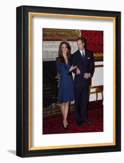 Prince William and Kate Middleton, Announcing their Engagement and Forthcoming Royal Wedding. -null-Framed Art Print