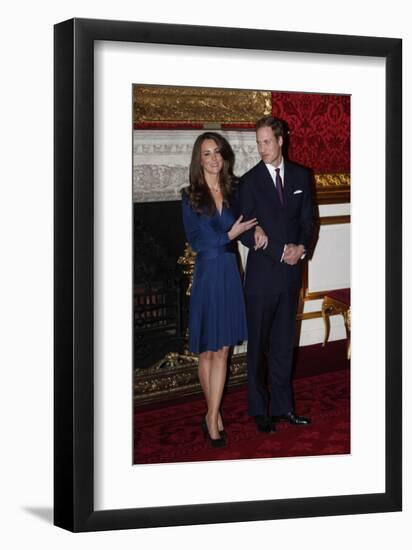 Prince William and Kate Middleton, Announcing their Engagement and Forthcoming Royal Wedding. -null-Framed Art Print