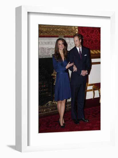 Prince William and Kate Middleton, Announcing their Engagement and Forthcoming Royal Wedding. -null-Framed Art Print